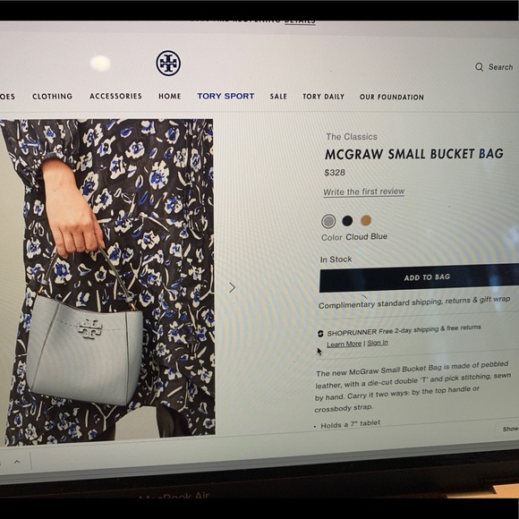 Tory Burch Small McGraw Bucket Bag Purse - Picture 12 of 13